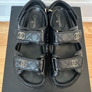 Chanel Classic Black Dad Sandals